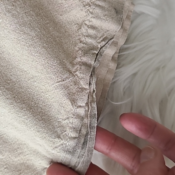 Guess Pants Size 31R Tan Beige Lightweight Linen Blend Travel Safari Casual Nice - Picture 7 of 7